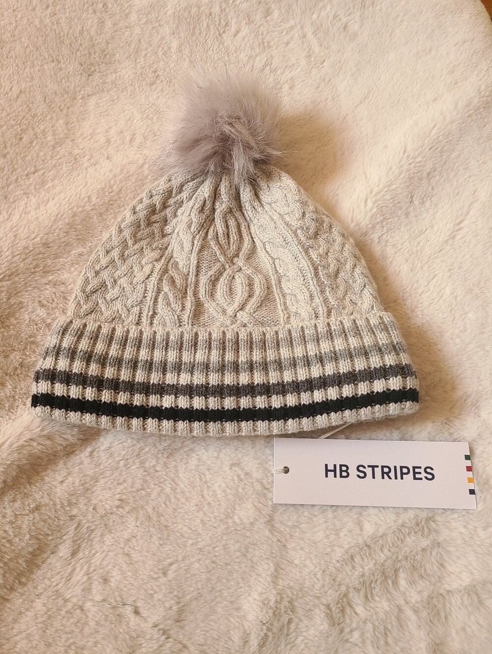 Hudson's Bay Company Stripes Womens Pom Beanie